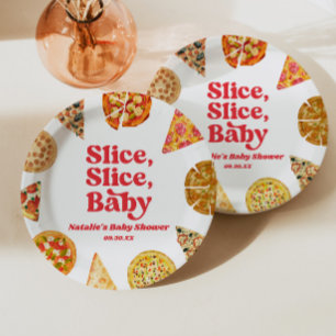 Assiettes En Carton Tranche, Tranche, Bébé ! Pizza Baby Shower