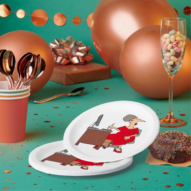 Assiettes En Carton Travailleuse du bureau femme (Créateur téléchargé)