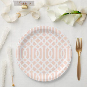 Assiettes En Carton Trellis rose