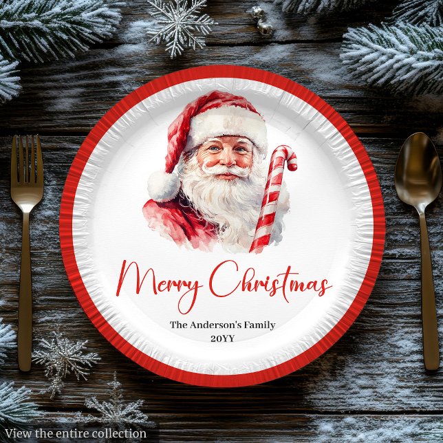 Assiettes En Carton Trendy Santa Claus Modern Warmish Holiday Plates (Trendy Santa Claus Modern Warmish Holiday Plate)