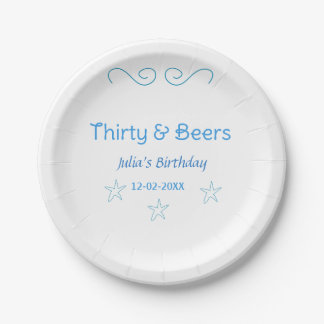 Assiettes En Carton trente et bières étoile bleue espagnol nom d'anniv