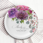 Assiettes En Carton Trente et fabuleux Elégant Floral 30e anniversaire<br><div class="desc">Trente et fabuleux Elégant floral 30th Birthday Party Paper Plates dispose d'un élégant bouquet de fleurs d'aquarelle en rose, violet et bordeaux avec la verdure. Ajoutez simplement votre texte personnalisé pour votre fête du trentième anniversaire. Personnalisé en modifiant le texte dans les zones de texte fournies. Conçu par ©Evco Studio...</div>
