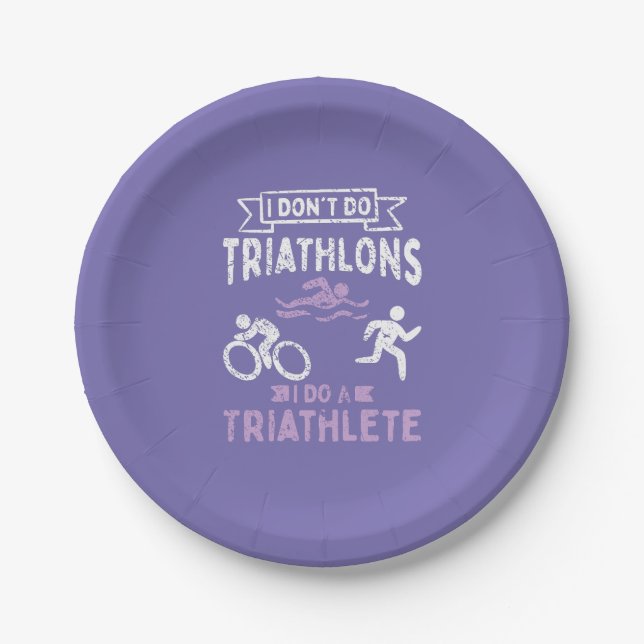 Assiettes En Carton Triathlon Funny (Devant)