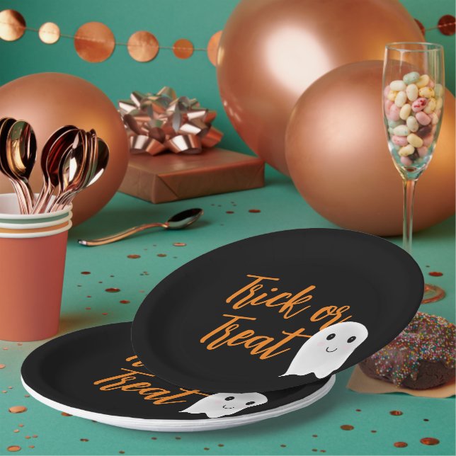 Assiettes En Carton Trick ou Treat Halloween (Multi)