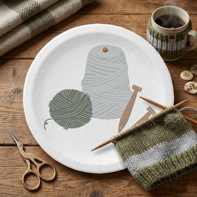 Assiettes En Carton Tricotage (Créateur téléchargé)