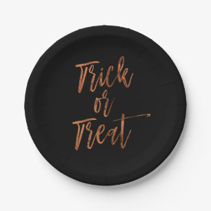 Assiettes En Carton Tricoter ou traiter les plaques d'Halloween modern