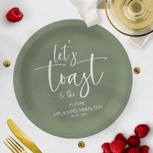 Assiettes En Carton Trinquons Chic Papeterie Fête de Fiançailles Calli