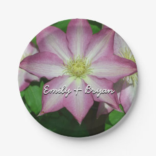 Assiettes En Carton Trio de Clematis Pink and White Spring Vine
