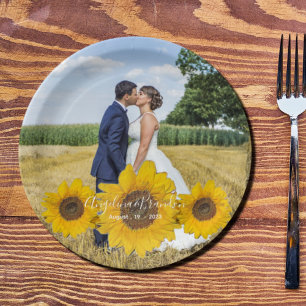 Assiettes En Carton trio de tournesol - vos plaques de papier photo ma