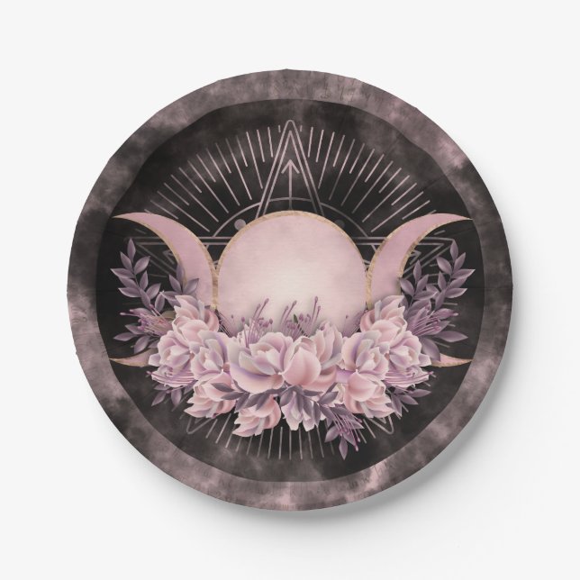 Assiettes En Carton Triple Moon - Triple Goddess - Doux Floral (Devant)