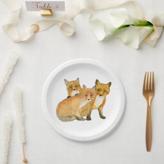 Assiettes En Carton Triplés Fox (Mariage)