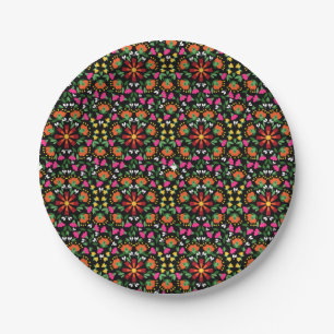 Assiettes En Carton Trivet floral gras Boho