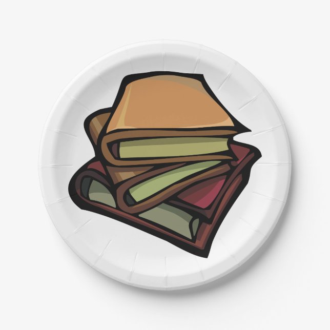 Assiettes En Carton Trois livres anciens empilés ensemble (Devant)