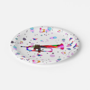 Assiettes En Carton Trompette de fête