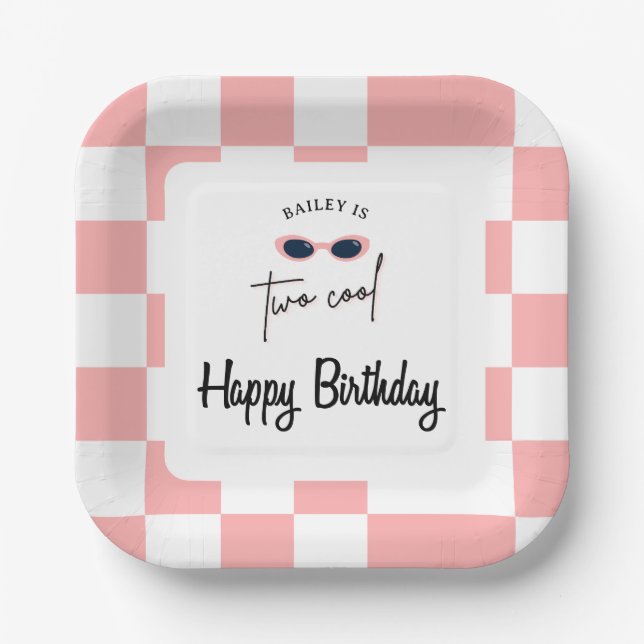 Assiettes En Carton Trop cool 2e anniversaire  (Recto)
