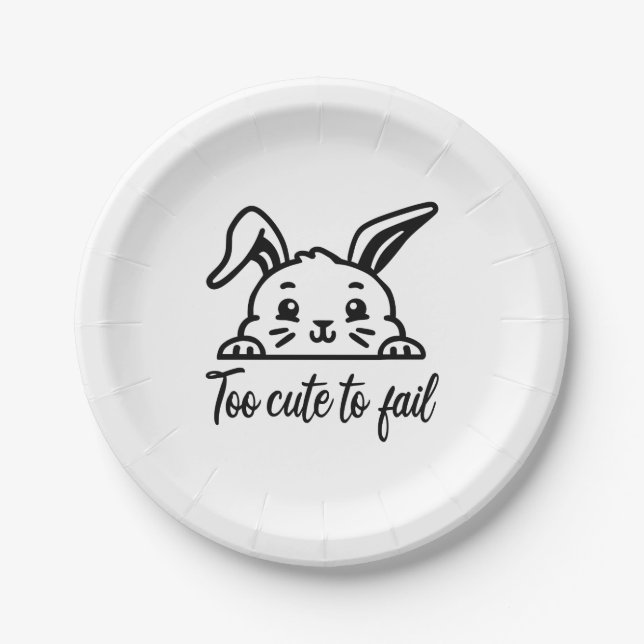 Assiettes En Carton Trop mignon pour échouer (Devant)