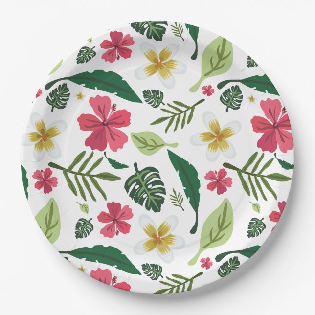 Assiettes En Carton Tropical  (Devant)
