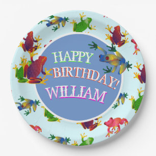 Assiettes En Carton Tropical de la grenouille