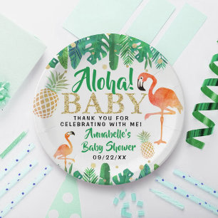 Assiettes En Carton Tropical Summer Beach Luau Boys Baby shower
