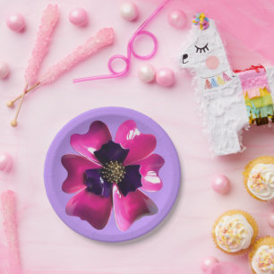 Assiettes En Carton Tropical violet orchidée MOD Mariage d'été