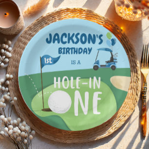 Assiettes En Carton Trou Dans Un Garçon De Golf Premier Anniversaire P