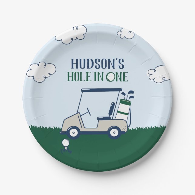 Assiettes En Carton Trou dans une plaque de papier de modèle de golf (Devant)