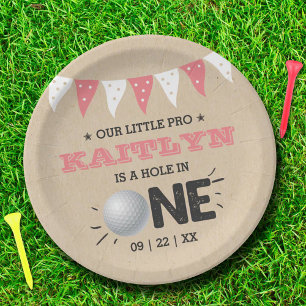 Assiettes En Carton Trou en une fille Golf 1er anniversaire Par tee