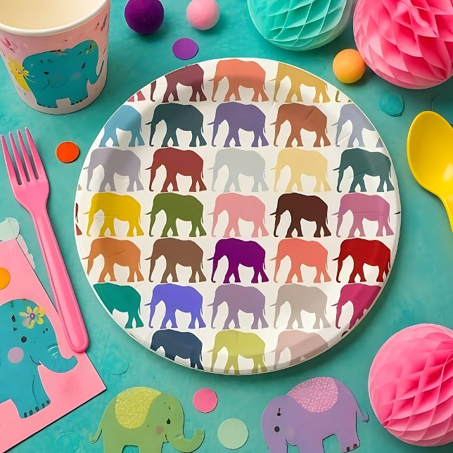 Assiettes En Carton Troupe Colorée (Créateur téléchargé)