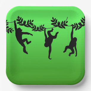 Assiettes En Carton Troupe de singes