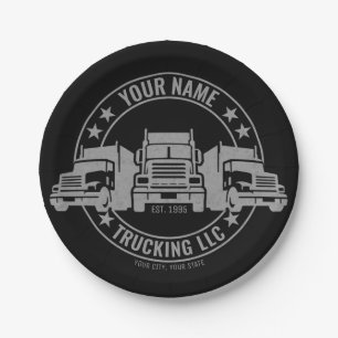 Assiettes En Carton Trucker personnalisé Big Rig Semi Truck Trucker