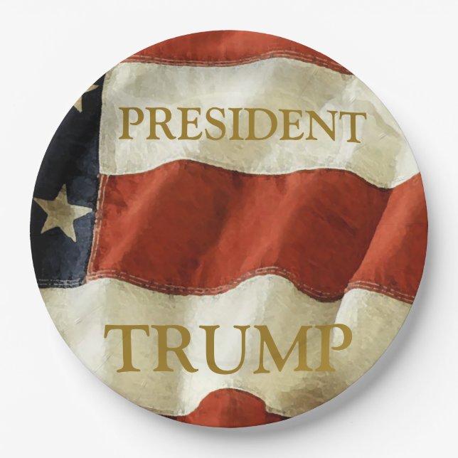 Assiettes En Carton Trump 2024 (Devant)