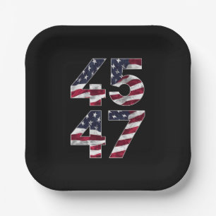 Assiettes En Carton Trump 2024 45 47 Vintage États-Unis
