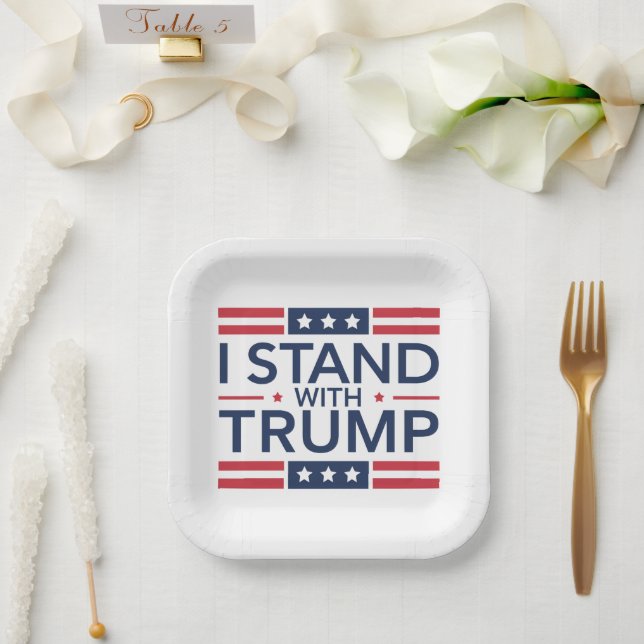 Assiettes En Carton Trump 2024 : Je Suis Avec Trump Pour Appuyer Le Pr (Mariage)
