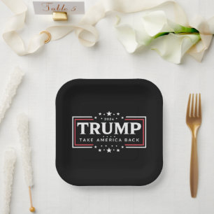 Assiettes En Carton Trump 2024 Reprenez l'Amérique
