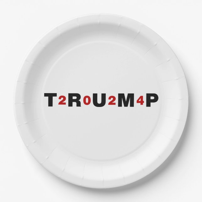 Assiettes En Carton Trump 2024 Rouge (Devant)