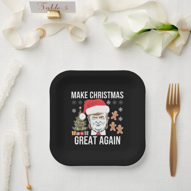 Assiettes En Carton Trump 2024, une nouvelle grande élection pour Noël (Mariage)