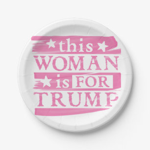 Assiettes En Carton TRUMP - Femme rose pour plaque de papier thématiq