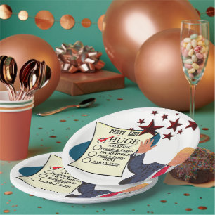 Assiettes En Carton Trump GRAND Jalon Fête