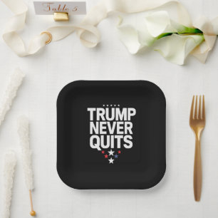 Assiettes En Carton Trump Ne Lâche Jamais Vote Patriotique Trump 2024