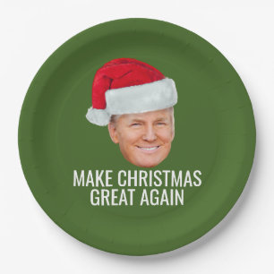 Assiettes En Carton Trump Santa Hat Rendre Noël à nouveau amusant