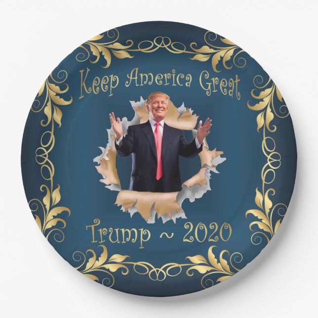 Assiettes En Carton Trump Souvenir Breakdown Plaques de papier commémo (Devant)
