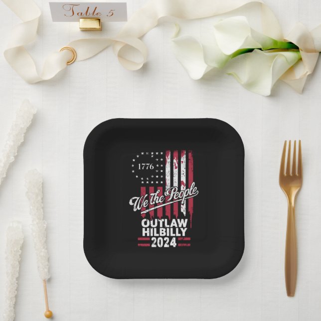 Assiettes En Carton Trump Vance 2024 Donald Trump hors la loi Hillbill (Mariage)