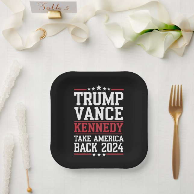 Assiettes En Carton Trump Vance Kennedy : Reprenez l'Amérique (Mariage)