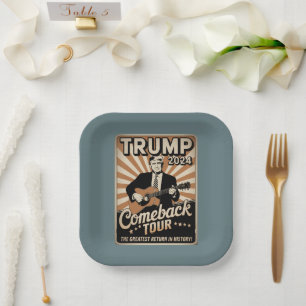 Assiettes En Carton TRUMP vintage 2024 Rocks COMEBACK TOUR