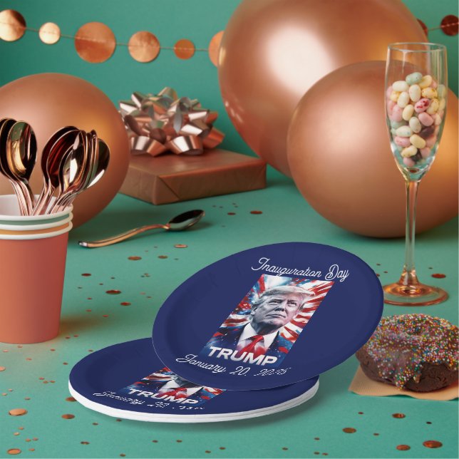Assiettes En Carton Trump Watch Party Personnalisable Conception patri (Multi)