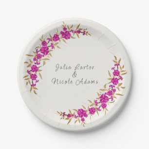 Assiettes En Carton Trumpet sauvage violet Vin Fleur Jardin Mariage