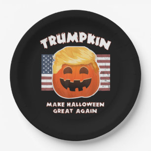 Assiettes En Carton Trumpkin Funky Citrouille Pie Pun Libéraux América
