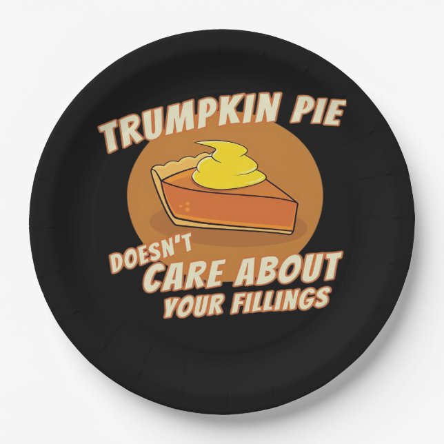 Assiettes En Carton Trumpkin Pie Rendre Halloween Grand Encore Trumpki (Devant)