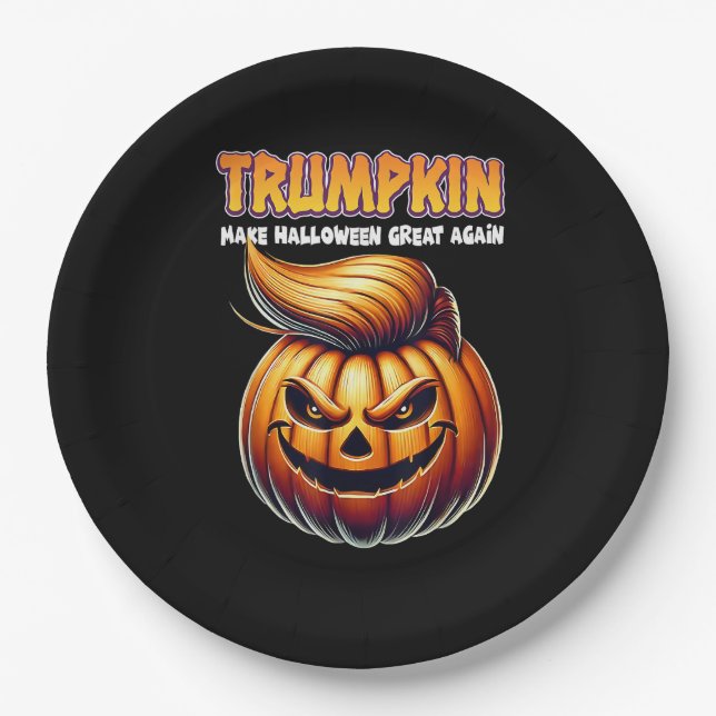 Assiettes En Carton Trumpkin rendre Halloween grand à nouveau Jack O L (Devant)
