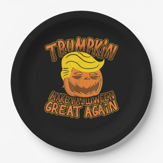 Assiettes En Carton Trumpkin Rendre Halloween grande à nouveau drôle p (Devant)